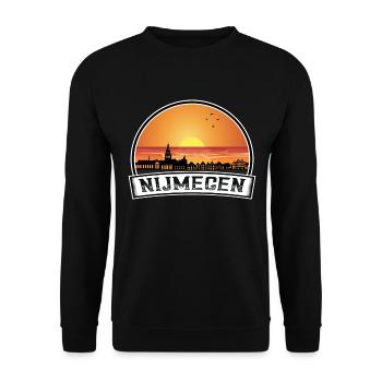 Nimègue Pays-Bas Skyline Vintage Sunset Travel - Sweat-shirt Unisexe - noir - Devant - Alina (178cm) & Michal (187cm)