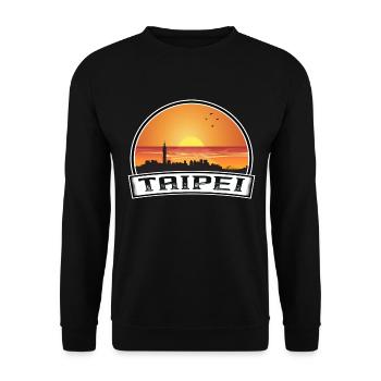 Taipei Taiwan Skyline Vintage Sunset Travel Souven - Sweat-shirt Unisexe - noir - Devant - Alina (178cm) & Michal (187cm)