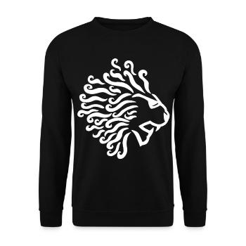 Lion blanc et lunettes de soleil - Sweat-shirt Unisexe - noir - Devant - Alina (178cm) & Michal (187cm)