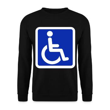Symbol für Standard-Rollstuhl für Behinderte # - Unisex Pullover - Schwarz - Vorne - Alina (178cm) & Michal (187cm)