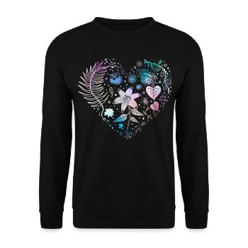 Pastel flowers - Unisex Sweatshirt - black - Front - Alina (178cm) & Michal (187cm)