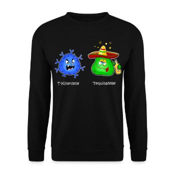 T killer cell, immune system, virus tequila T cell - Unisex Sweatshirt - black - Front - Alina (178cm) & Michal (187cm)