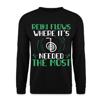Reiki - Unisex Pullover - Schwarz - Vorne - Alina (178cm) & Michal (187cm)