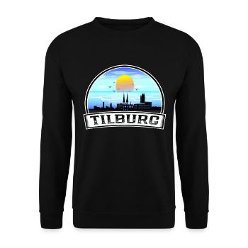 Tilburg Pays-Bas Skyline Vintage Sunset Travel - Sweat-shirt Unisexe - noir - Devant - Alina (178cm) & Michal (187cm)