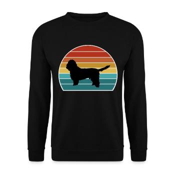 Basset Griffon Vendeen Petit Dog Silhouette Vintag - Unisex Pullover - Schwarz - Vorne - Alina (178cm) & Michal (187cm)