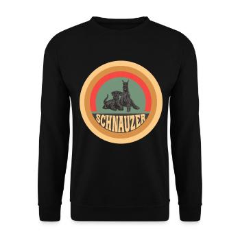 Schnauzer Vintage Hunde Design - Unisex Pullover - Schwarz - Vorne - Alina (178cm) & Michal (187cm)