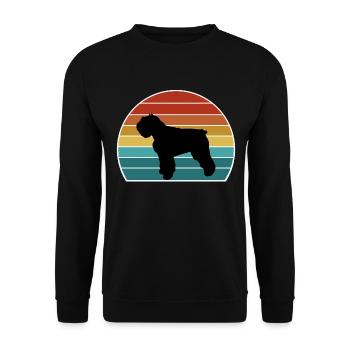 Bouvier Des Flandres Dog Silhouette Vintage Coucher de Soleil - Sweat-shirt Unisexe - noir - Devant - Alina (178cm) & Michal (187cm)