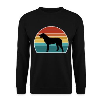 Cao De Castro Laboreiro Dog Silhouette Vintage Sun - Unisex Sweatshirt - black - Front - Alina (178cm) & Michal (187cm)
