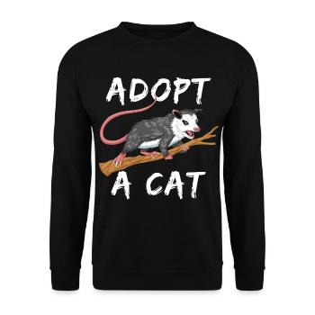 adoptiere eine Katze - Unisex Pullover - Schwarz - Vorne - Alina (178cm) & Michal (187cm)