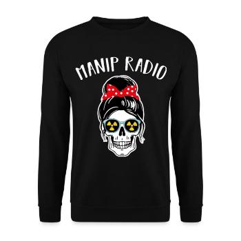 Manip Radio Crâne Coiffure Femme Radiologie - Sweat-shirt Unisexe - noir - Devant - Alina (178cm) & Michal (187cm)