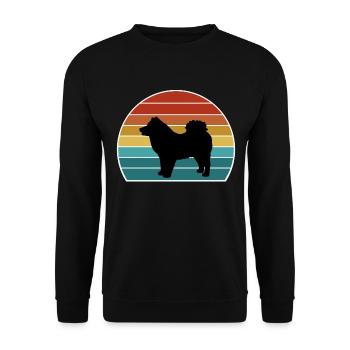 Eurasier Dog Silhouette Vintage Sunset for Dog Lov - Unisex Sweatshirt - black - Front - Alina (178cm) & Michal (187cm)
