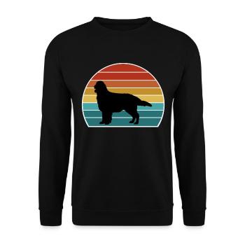 Retriever à poil plat Silhouette Vintage Sunse - Sweat-shirt Unisexe - noir - Devant - Alina (178cm) & Michal (187cm)