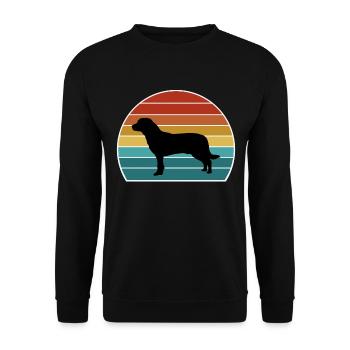 Entlebucher Mountain Dog Silhouette Vintage Coucher de soleil - Sweat-shirt Unisexe - noir - Devant - Alina (178cm) & Michal (187cm)