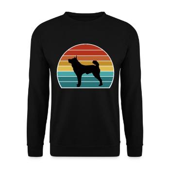 Karelian Bear Dog Silhouette Vintage Sunset for Do - Unisex Sweatshirt - black - Front - Alina (178cm) & Michal (187cm)