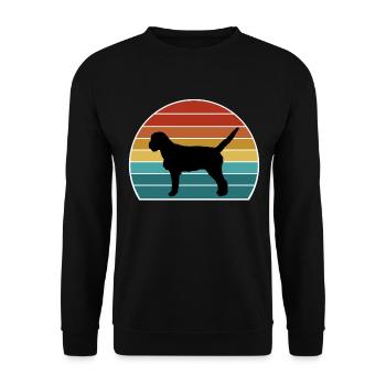 Griffon Fauve De Bretagne Dog Silhouette Vintage S - Unisex Sweatshirt - black - Front - Alina (178cm) & Michal (187cm)