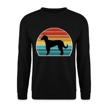 Taigan Dog Silhouette Vintage Sunset for Dog Lover - Unisex Sweatshirt - black - Front - Alina (178cm) & Michal (187cm)
