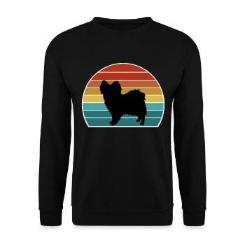 Papillon Dog Silhouette Vintage Sunset pour Dog Lov - Sweat-shirt Unisexe - noir - Devant - Alina (178cm) & Michal (187cm)