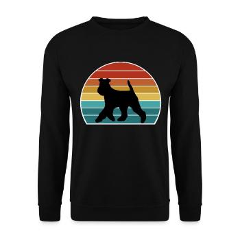 Welsh Terrier Dog Silhouette Vintage Sunset pour Do - Sweat-shirt Unisexe - noir - Devant - Alina (178cm) & Michal (187cm)