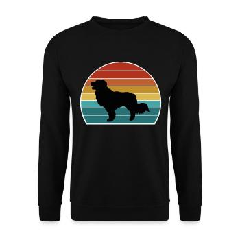 Kooikerhondje Dog Silhouette Vintage Sunset pour Do - Sweat-shirt Unisexe - noir - Devant - Alina (178cm) & Michal (187cm)