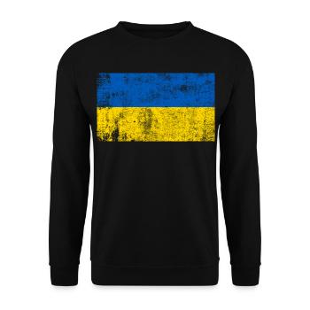 Drapeau Ukraine Drapeau Grunge Rétro Vintage - Sweat-shirt Unisexe - noir - Devant - Alina (178cm) & Michal (187cm)