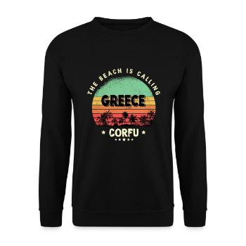 Corfou Grèce Beach Vintage Thaïlande - Sweat-shirt Unisexe - noir - Devant - Alina (178cm) & Michal (187cm)