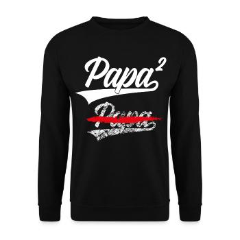 DAD HIGH 2 CHILDREN-TO-BE DAD SECOND CHILD - Unisex Sweatshirt - black - Front - Alina (178cm) & Michal (187cm)