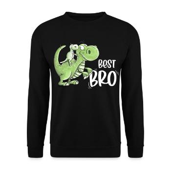 Frères et sœurs Dinosaures I Meilleur frère - Sweat-shirt Unisexe - noir - Devant - Alina (178cm) & Michal (187cm)