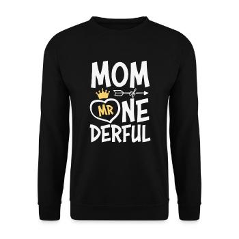 Mutter von Mr. One-Derful Muttertag - Unisex Pullover - Schwarz - Vorne - Alina (178cm) & Michal (187cm)