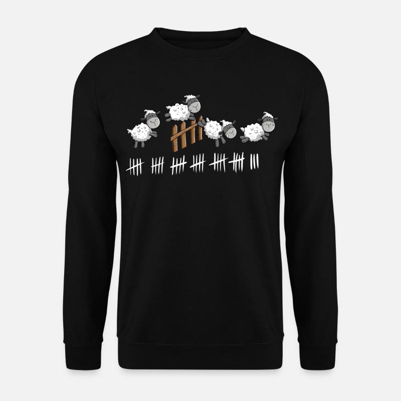 Schafe Zählen I Schäfchen Gute Nacht Design - Unisex Pullover - Schwarz