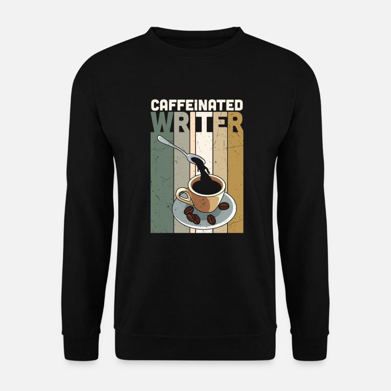 Koffeinhaltiger Schriftsteller schreibt Romanautor - Unisex Pullover - Schwarz