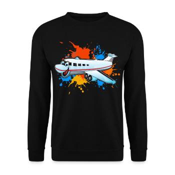 Avion - Sweat-shirt Unisexe - noir - Devant - Alina (178cm) & Michal (187cm)