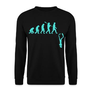 Evolution des Freitauchens - Unisex Pullover - Schwarz - Vorne - Alina (178cm) & Michal (187cm)