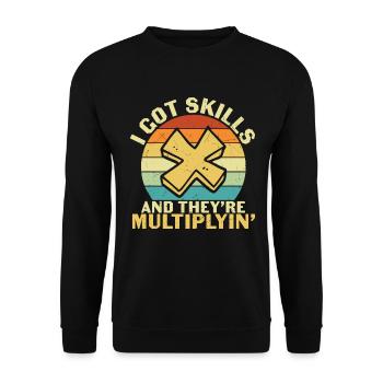 J’ai des compétences qu’ils multiplient - Sweat-shirt Unisexe - noir - Devant - Alina (178cm) & Michal (187cm)