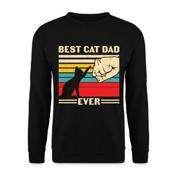 Best Cat Dad Ever Funny Cat Father Day - Unisex Sweatshirt - black - Front - Alina (178cm) & Michal (187cm)