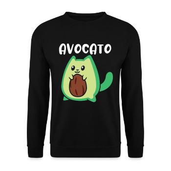Avocato Lustige Avocado Liebhaber Katze - Unisex Pullover - Schwarz - Vorne - Alina (178cm) & Michal (187cm)