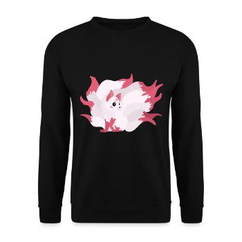 Kitsune Kawaii Cartoon Illustration Artwork For Ki - Unisex Sweatshirt - black - Front - Alina (178cm) & Michal (187cm)
