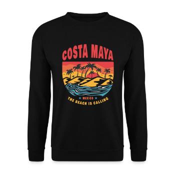 Costa Maya Mexiko Beach - Unisex Pullover - Schwarz - Vorne - Alina (178cm) & Michal (187cm)