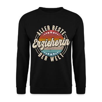 Erzieherin - Unisex Pullover - Schwarz - Vorne - Alina (178cm) & Michal (187cm)