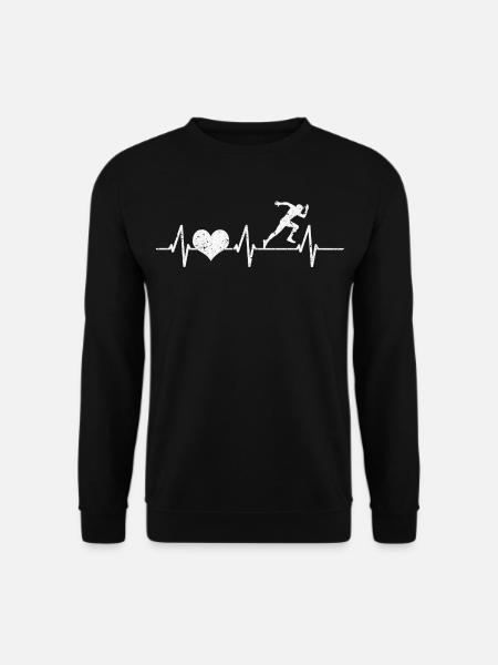Läufer Sportler Laufen Sport Herzschlag Geschenk - Unisex Pullover - Schwarz