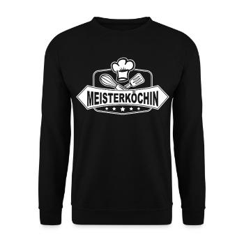 Meisterköchin mit Kochmütze Beste Köchin der Welt - Unisex Pullover - Schwarz - Vorne - Alina (178cm) & Michal (187cm)