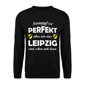 Leipzig Perfekt - Unisex Pullover - Schwarz - Vorne - Alina (178cm) & Michal (187cm)
