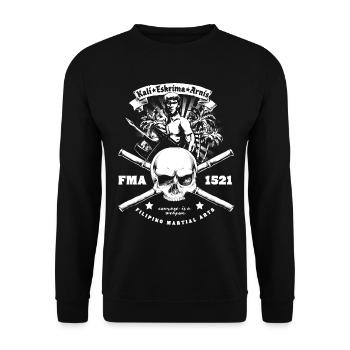 Eskrima Kali Arnis Skull Design - Unisex Pullover - Schwarz - Vorne - Alina (178cm) & Michal (187cm)