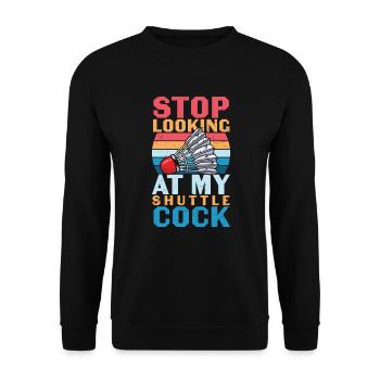Badminton Joke Shuttlecock - Unisex Sweatshirt - black - Front - Alina (178cm) & Michal (187cm)