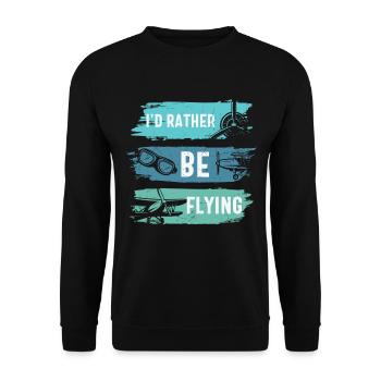 Ich fliege lieber lustiger Flugzeugpilot - Unisex Pullover - Schwarz - Vorne - Alina (178cm) & Michal (187cm)