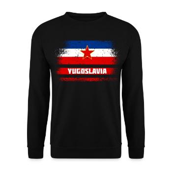 Drapeaux vintage Yougoslavie - Sweat-shirt Unisexe - noir - Devant - Alina (178cm) & Michal (187cm)