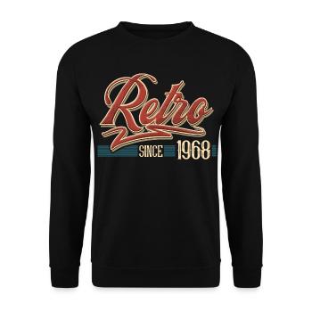 Retro 1968 Vintage Year of construction Birthday Vintage - Unisex Sweatshirt - black - Front - Alina (178cm) & Michal (187cm)