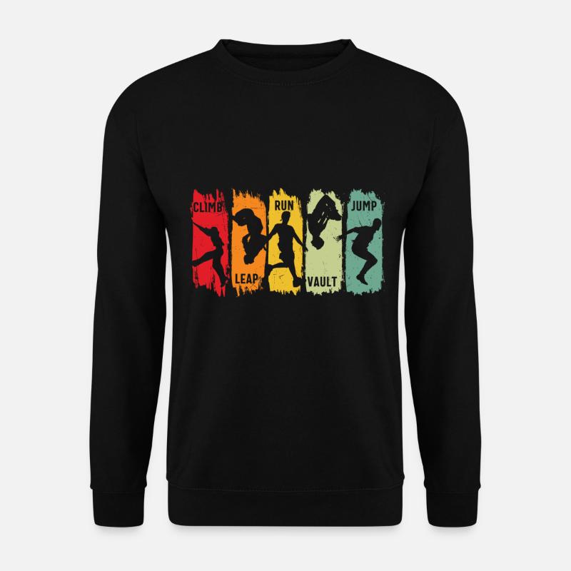 Parkour Freilauf Klettern Sprung Lauf Sprung Sprung Sprung - Unisex Pullover - Schwarz