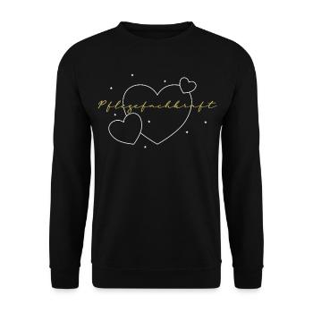 Pflege Herz Fachkraft Liebe - Unisex Pullover - Schwarz - Vorne - Alina (178cm) & Michal (187cm)