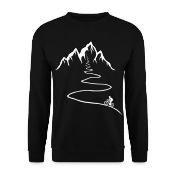 Vélo de route, Vélo, Montagne, Cycliste sur route, Route, Sentier - Sweat-shirt Unisexe - noir - Devant - Alina (178cm) & Michal (187cm)