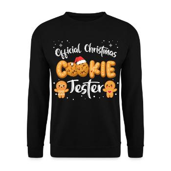 Xmas Official Christmas Cookie Tester Family Match - Unisex Sweatshirt - black - Front - Alina (178cm) & Michal (187cm)